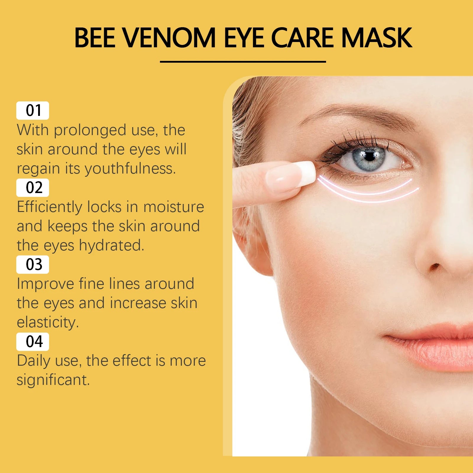 Bee Venom Eye Patches anti Dark Circles Puffiness Removal Eye Bag Moisturizing Firming Smooth Eye Mask Skin Care Products